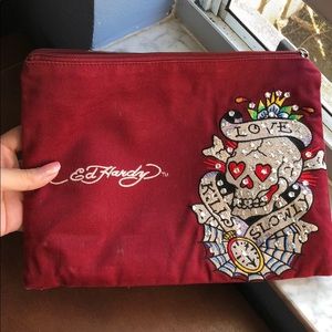 Ed Hardy zipper pouch